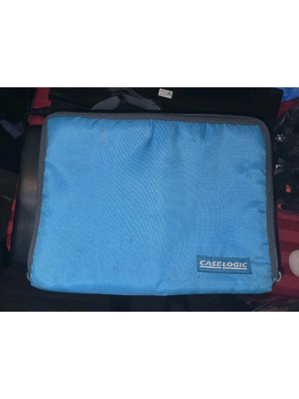 VTG 1990's CASE LOGIC Jewel Case 24/26 CD Compact Disc Holder w/Strap TEAL/BLUE